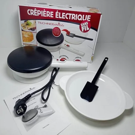 Crêpière Électrique Sans Fil - Technoswiss      ماكينة صنع الكريب الكهربائية اللاسلكية - تكنو سويس