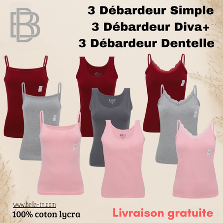 Pack (3) débardeurs-débardeurs dentelle - débardeurs+
