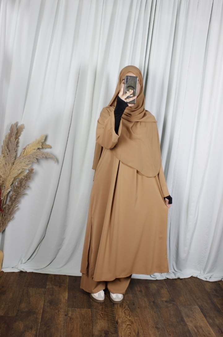 عباية ياسمين – ثوب كريب روزا