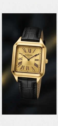 Montre Unisex Carrée Élégante – Bracelet en Cuir, Cadran Romain, Style Luxe