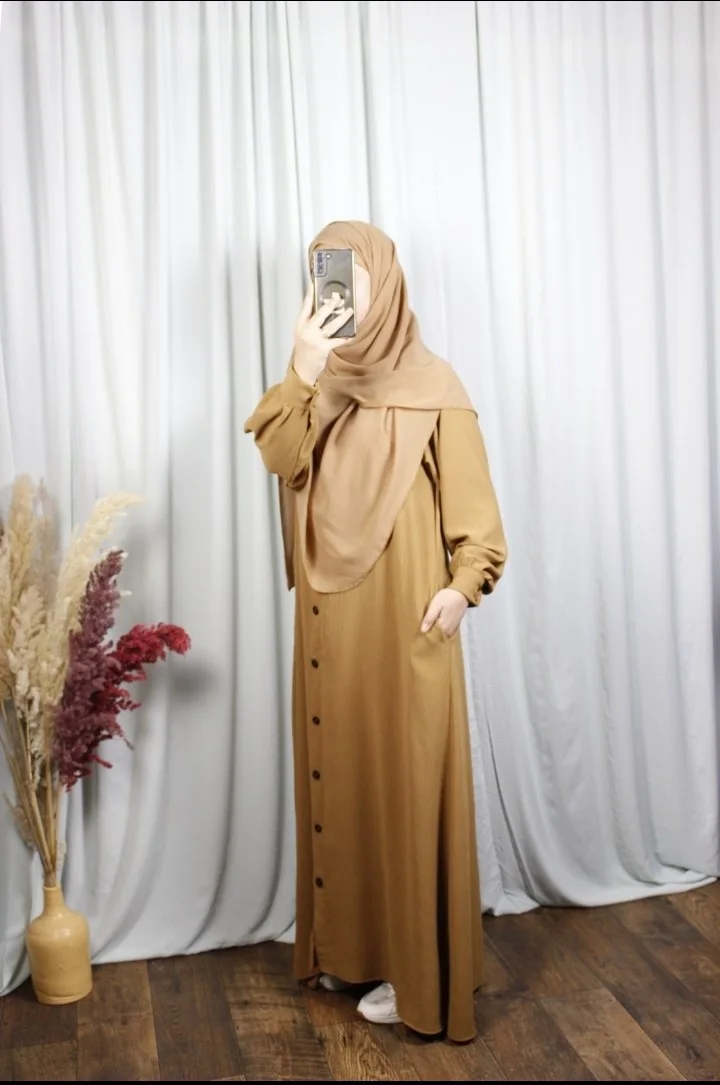 عباية ندى – ثوب كريب مكرش ممتاز