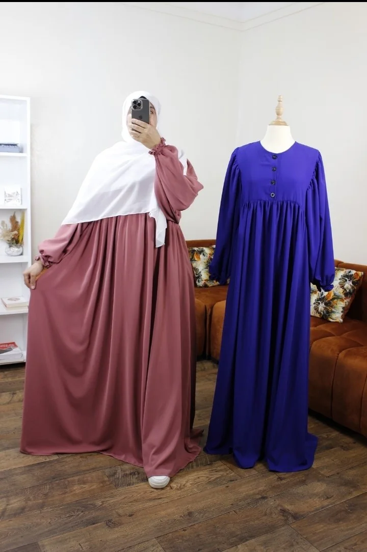 عباية آية – ثوب كريب روزا ممتاز