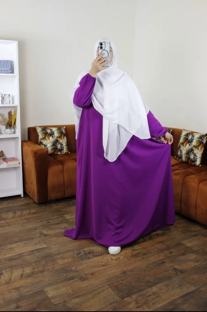 عباية هبة – ثوب كريب روزا ممتاز