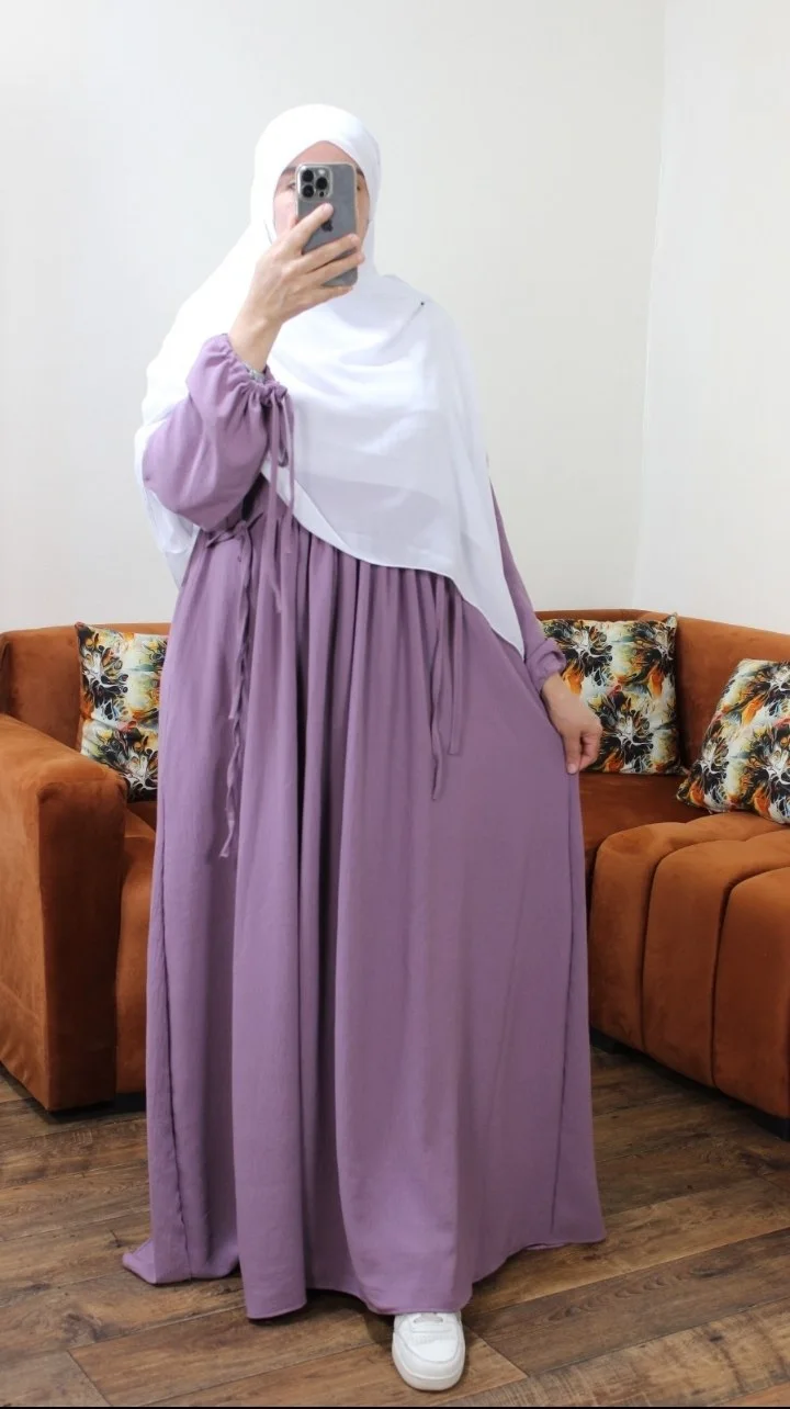 عباية سيلين – ثوب كريب مكرش ممتاز