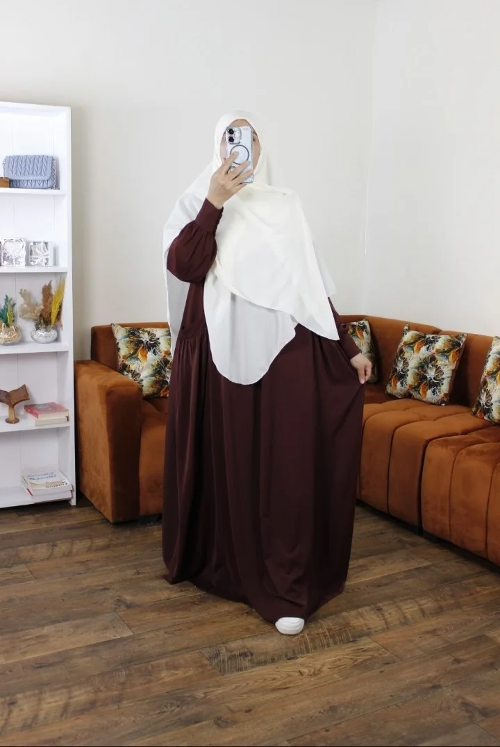 عباية الكوثر – ثوب كريب روزا ممتاز