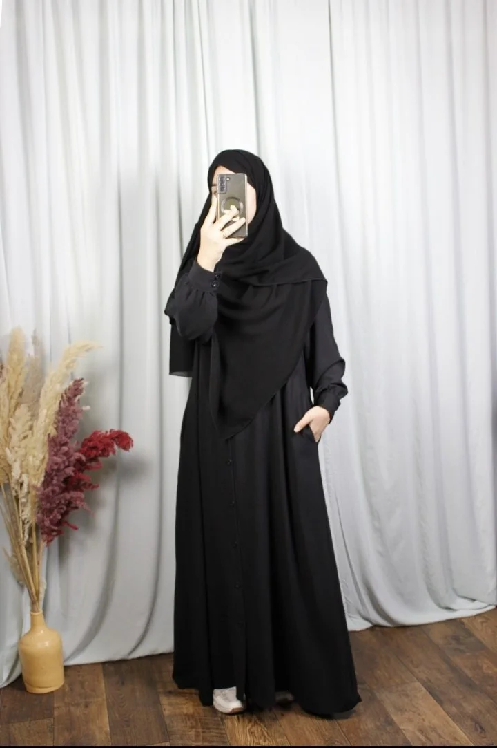 عباية ندى – ثوب كريب مكرش ممتاز