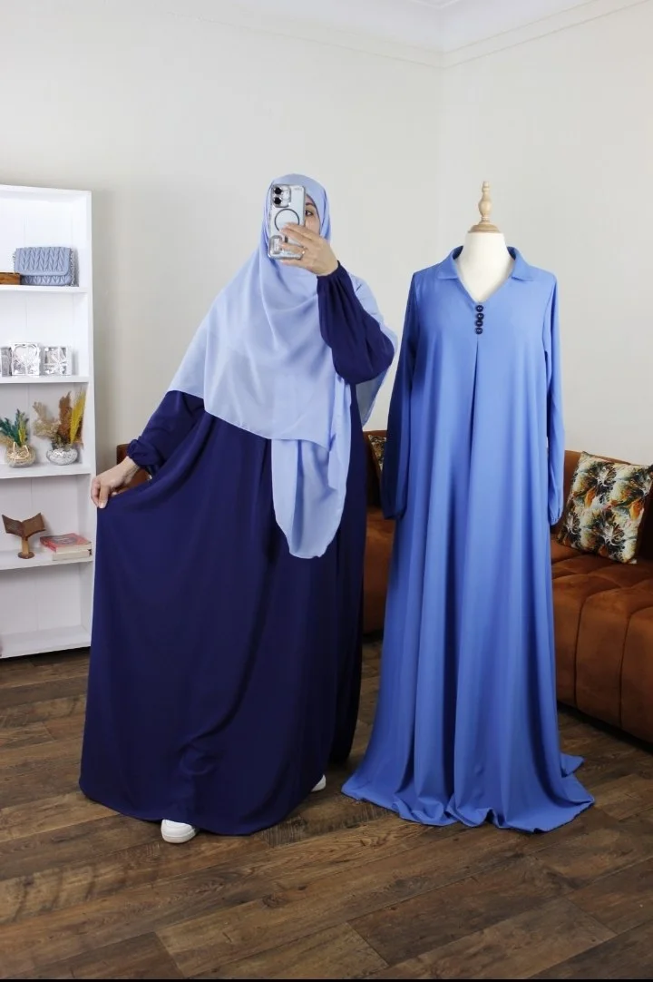 عباية هبة – ثوب كريب روزا ممتاز