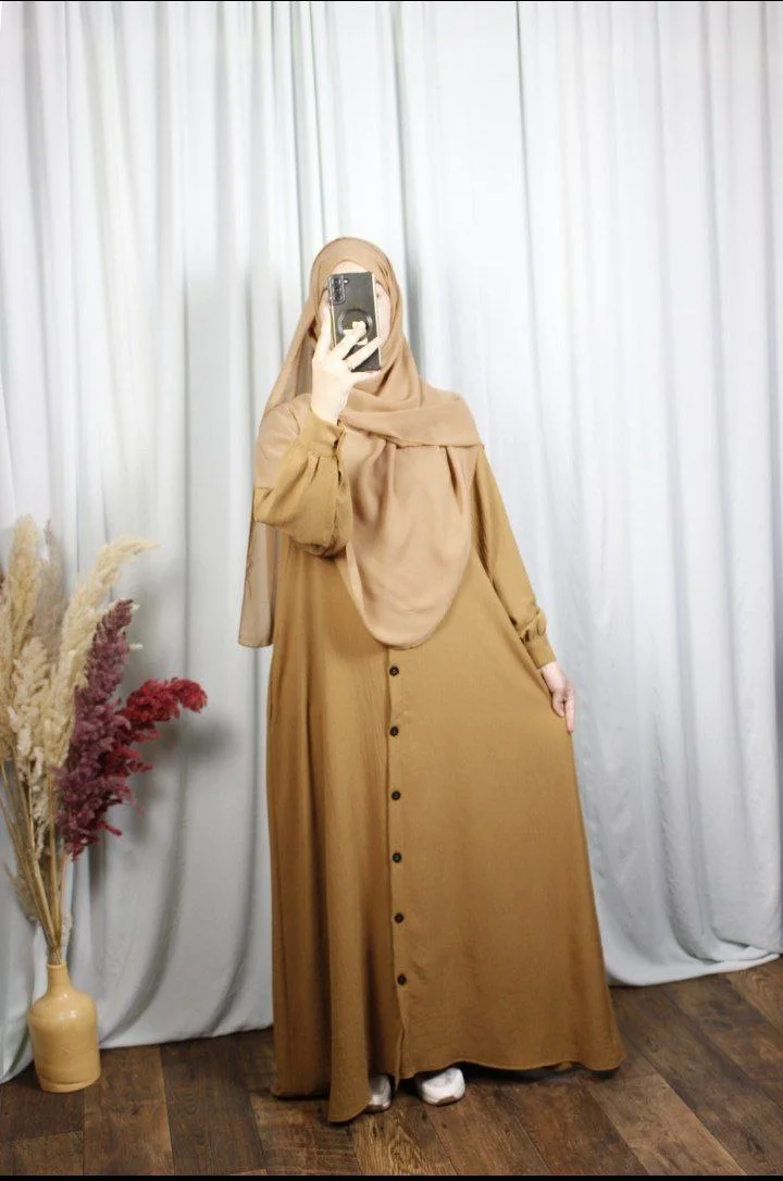 عباية ندى – ثوب كريب مكرش ممتاز