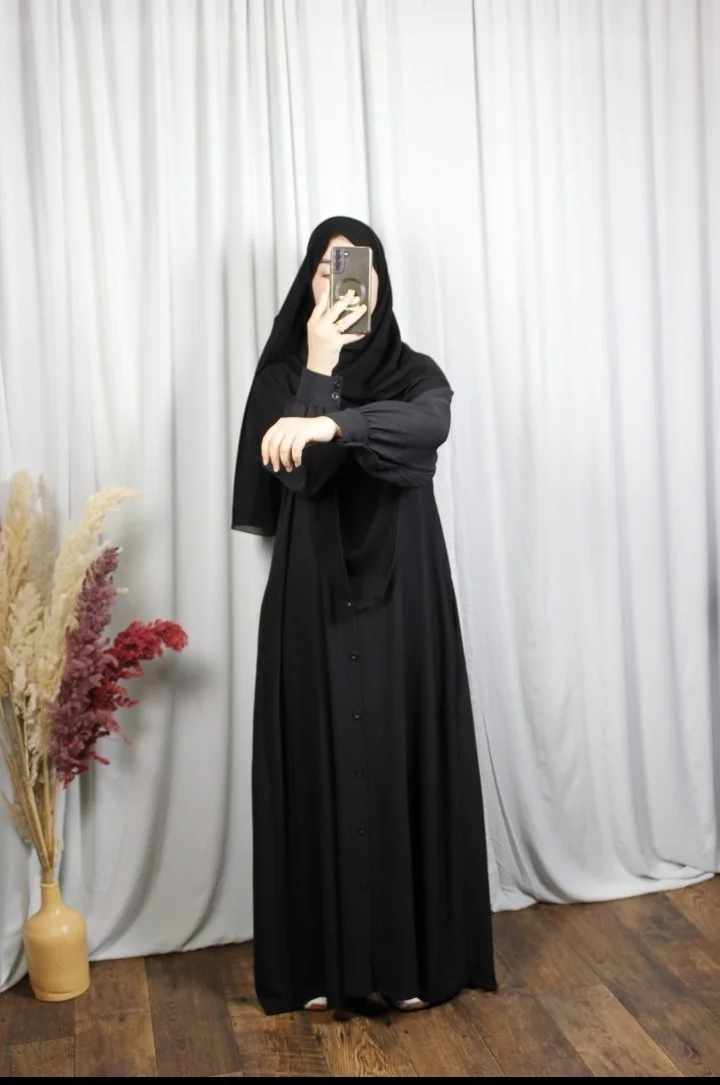 عباية ندى – ثوب كريب مكرش ممتاز