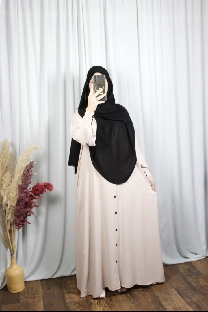 عباية ندى – ثوب كريب مكرش ممتاز