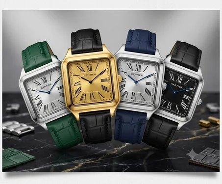 Montre Unisex Carrée Élégante – Bracelet en Cuir, Cadran Romain, Style Luxe