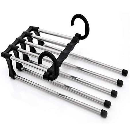 منظم خزانة لتعليق البناطيل، الجينز والأوشحة السوداء