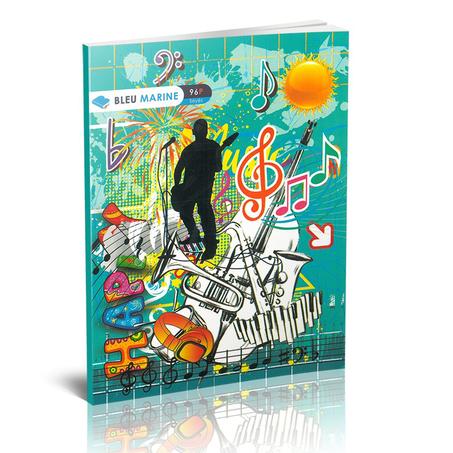 cahier 96 pages grands carreaux 17*22 cm bleu marine