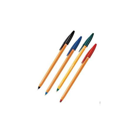 stylo a bille bic orange 4 couleurs : rouge - vert -noire - bleu