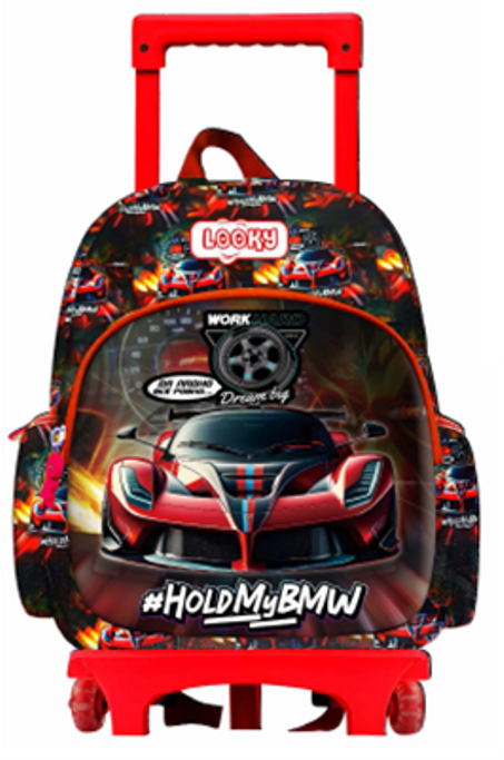 Trolley 12" 2Poches Visuelle 3D Bombe Motifs Garçons+ Porte Clé