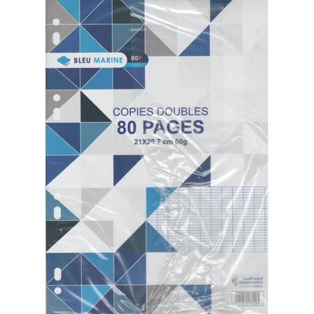 copies doubles 80 pages 21*29.7cm 60g bleu marine