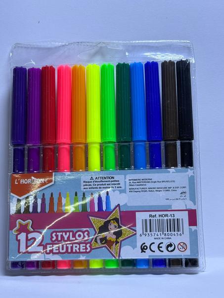 Stylo feutre 12 couleurs l’horizon