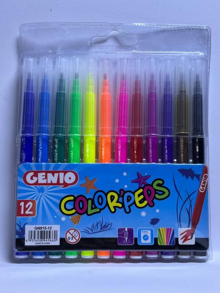 Stylo feutre 12 couleurs genio