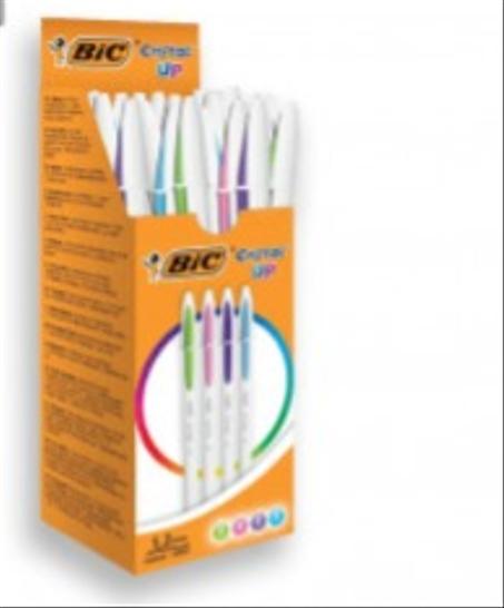 stylo bic blanc en couleurs : violets-bleu ciel -rose-pistache