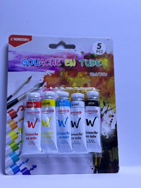 Gouache en tube l’horizon 5 couleurs