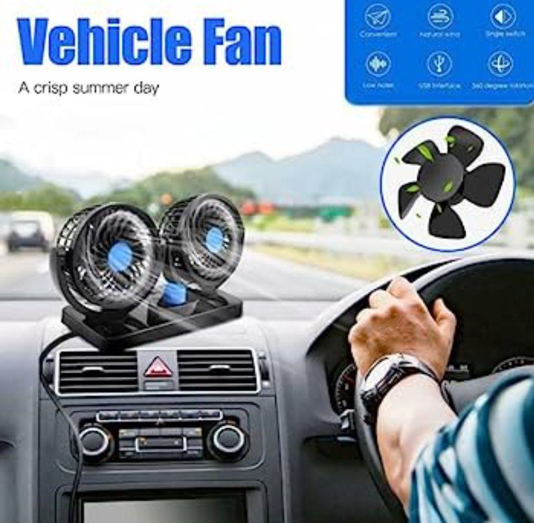 مروحة دابل فان للسيارات – تبريد ذكي ومريح 🔥🚗