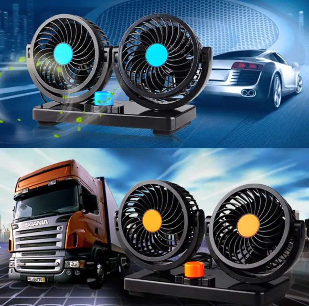 مروحة دابل فان للسيارات – تبريد ذكي ومريح 🔥🚗