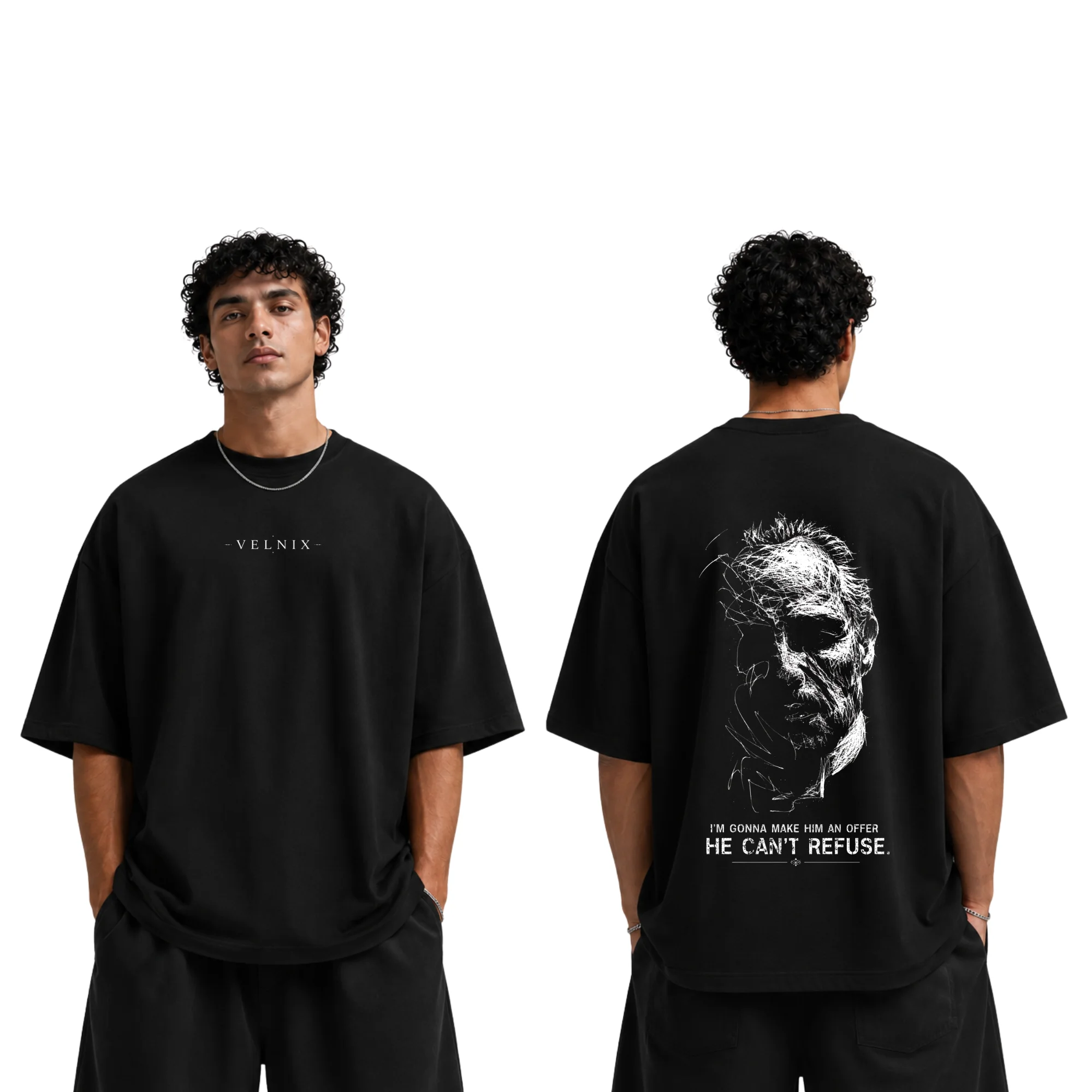 t shirt black oversize  godfather