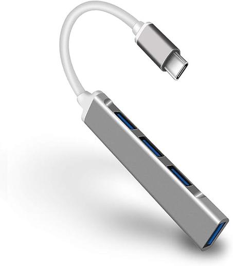 Concentrador multifuncional 4 en 1 RN Top Tipo C a USB 3.0, adaptador USB 2.0 USB 3.1 de aleación de aluminio para PC y portátil, color gris