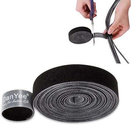 DanYee - Bridas reutilizables para cables Ethernet (2 rollos)