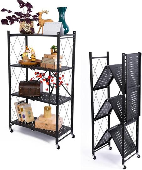 رفوف تخزين قابلة للحركة و الطي من 4طبقات