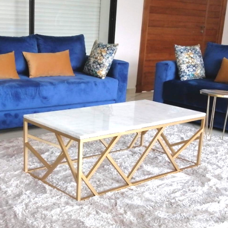 Table basse rectangulaire en marbre