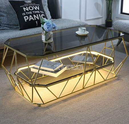 Table rectangulaire nordique avec lumière LED