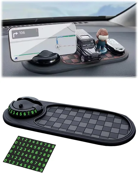 Tapis Antidérapant Multifonction pour Tableau de Bord – Support Téléphone 360°