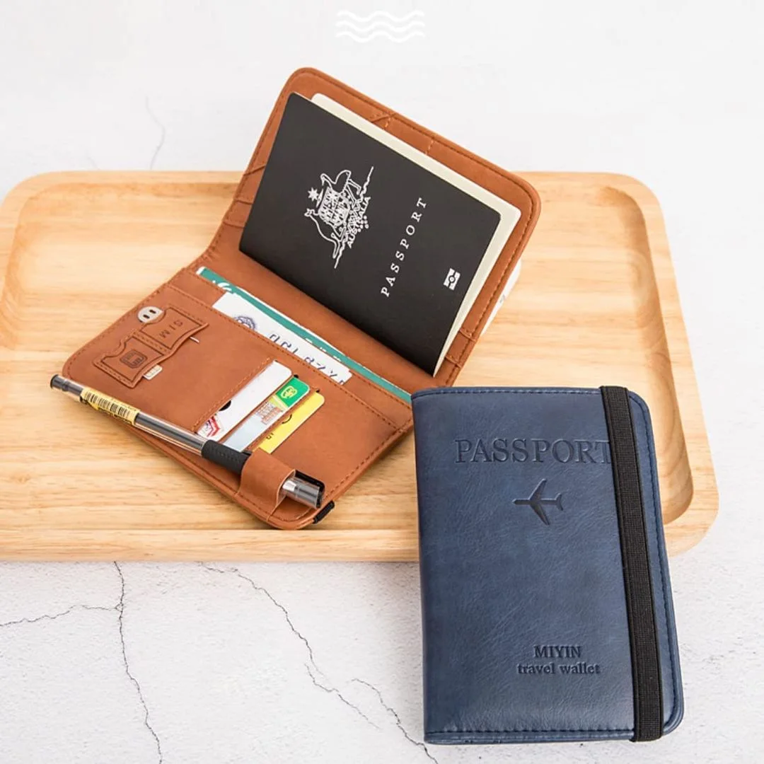 Pochette Passeport Anti-RFID Noire - Housse De Voyage Imperméable Pour Documents, Cartes Et Argent - Idéale Famille