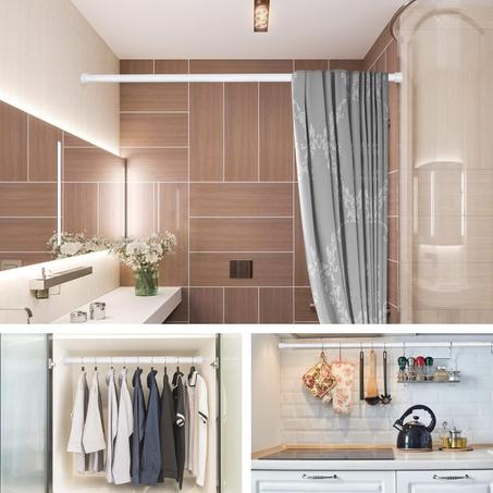 RANGEMENT LINGE MULTI-FONCTIONS (INOX) قضيب ملابس قابل للتمديد بدون ثقب