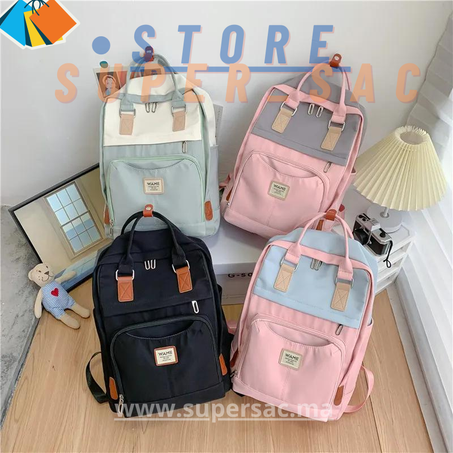 Sac à dos à poche design à applique lettre