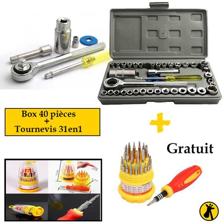 Coffret Clés Douilles – 40 Pièces + jeu de tournevis