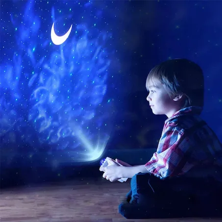 مُسقط النجوم والقمر الساحر - Galaxy Star & Moon Projector للأطفال والغرف 🌙✨