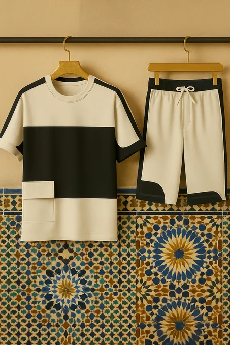 🩳👕 أونسومبل صيفي رجالي – مزيج ديال الراحة والأناقة