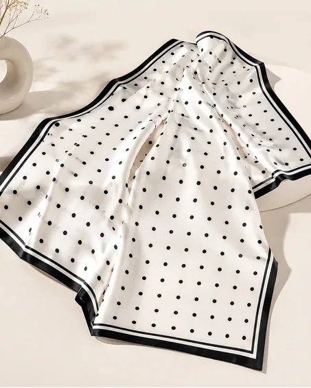 Pois de Soie — Foulard Satin 100 × 100 cm
