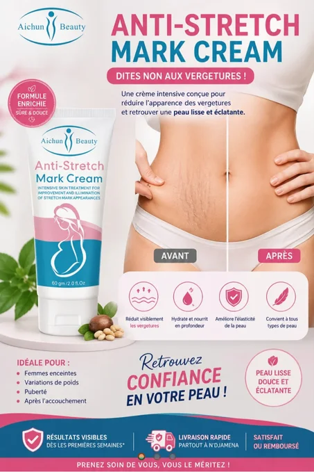 ✨ Retrouvez une peau plus lisse, douce et éclatante avec Aichun Beauty Anti-Stretch Mark Cream
