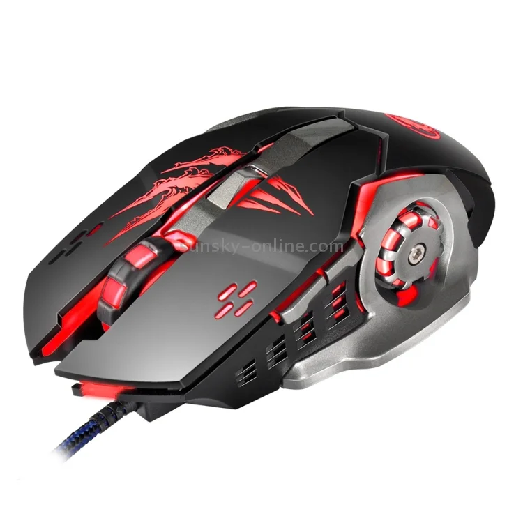 Apedra iMICE A8 High Precision Gaming Mouse LED Four Color Controlled Breathing Light USB 6 Buttons 3200 DPI Wired Optical Gaming Mouse for Computer PC Laptop(Black) - 1
