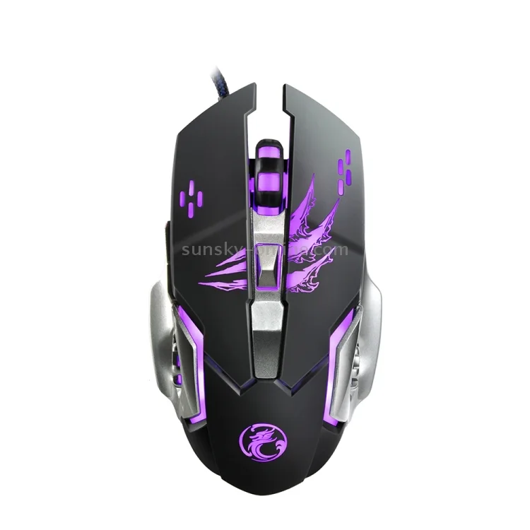 Apedra iMICE A8 High Precision Gaming Mouse LED Four Color Controlled Breathing Light USB 6 Buttons 3200 DPI Wired Optical Gaming Mouse for Computer PC Laptop(Black) - 2
