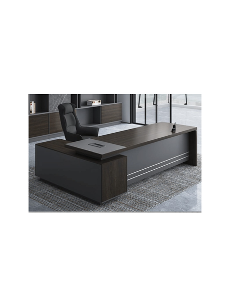 BUREAU MODERNE AVEC RETOUR FIXE BROWN MOD VT-268A