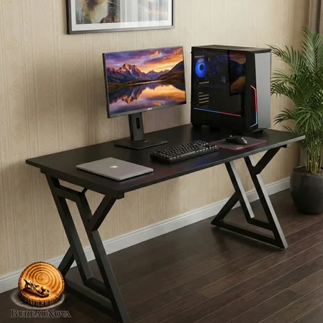 مكتب عصري بتصميم هندسي مميز (باللون الأسود)