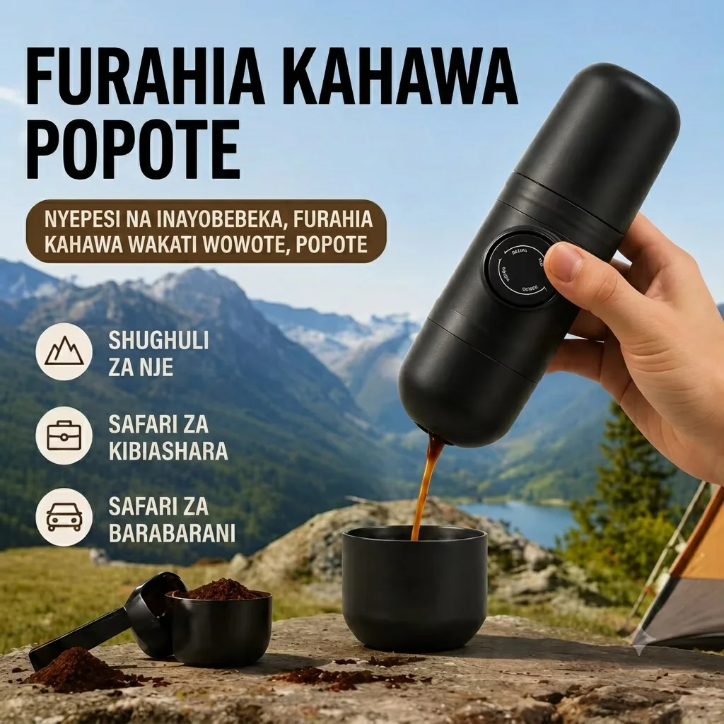 Furahia espresso safi na tamu popote ulipo ukiwa na Minipresso GP, ndogo na rahisi kubeba. Tayarisha kahawa yako kwa urahisi nyumbani, kazini au safarini — bei ni: 106,000 TZS tu!