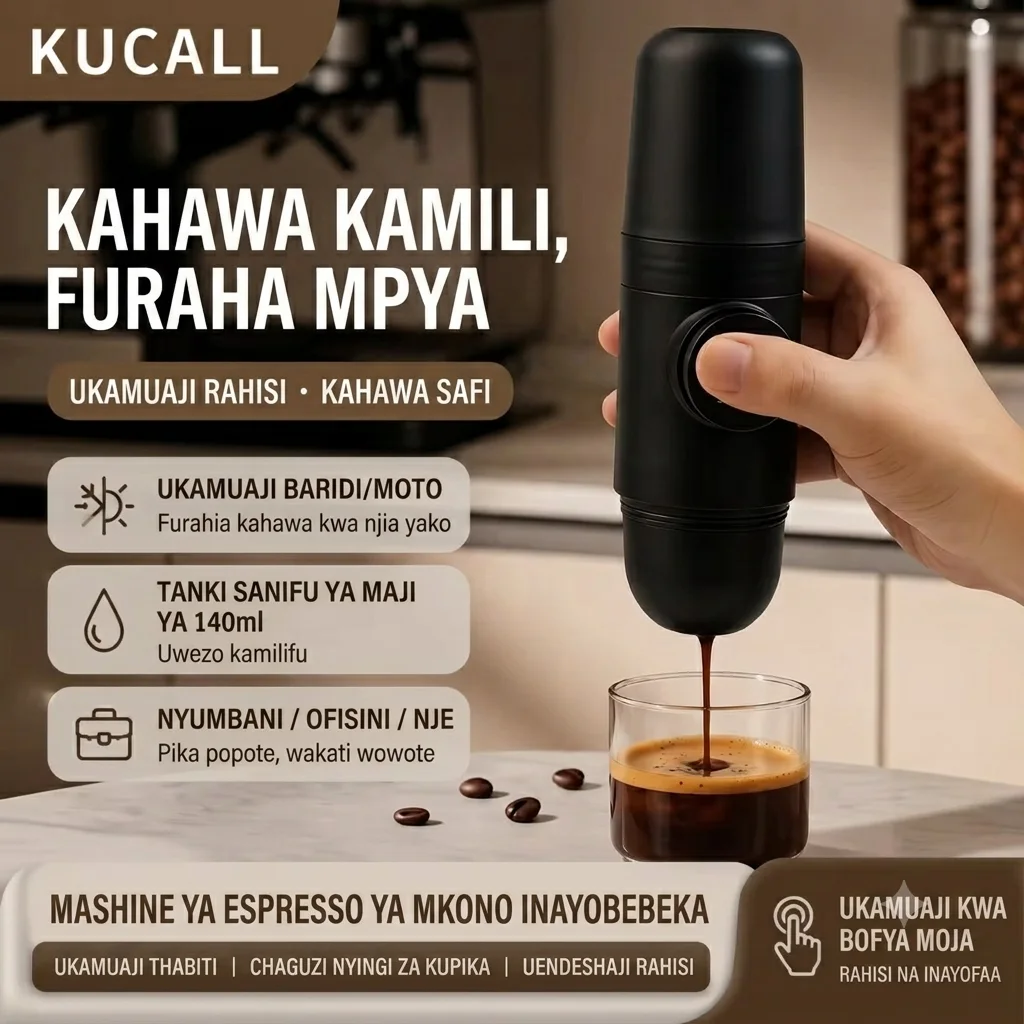 Furahia espresso safi na tamu popote ulipo ukiwa na Minipresso GP, ndogo na rahisi kubeba. Tayarisha kahawa yako kwa urahisi nyumbani, kazini au safarini — bei ni: 106,000 TZS tu!