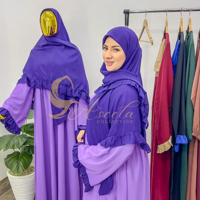 Ruffled abaya                                                                                                     عباية كشكشة بفولار
