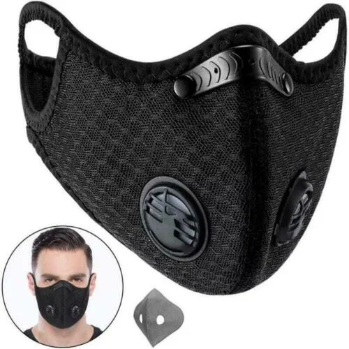 Cycling Sports Face Mask W Activated Carbon Filter Anti Pollution Mask Headwear