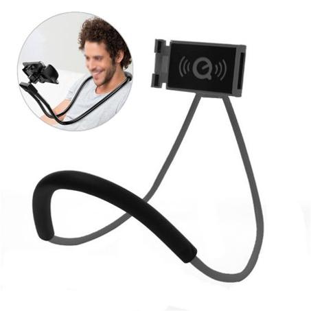 Universal Flexible Lazy Hanging on Neck Phone Holder 360° Rotating Bracket Cellphone Bed Support Mount for Smartphone